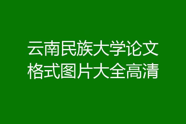 云南民族大学论文格式图片大全高清