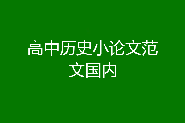 高中历史小论文范文国内