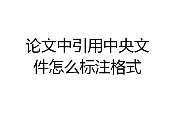 论文中引用中央文件怎么标注格式