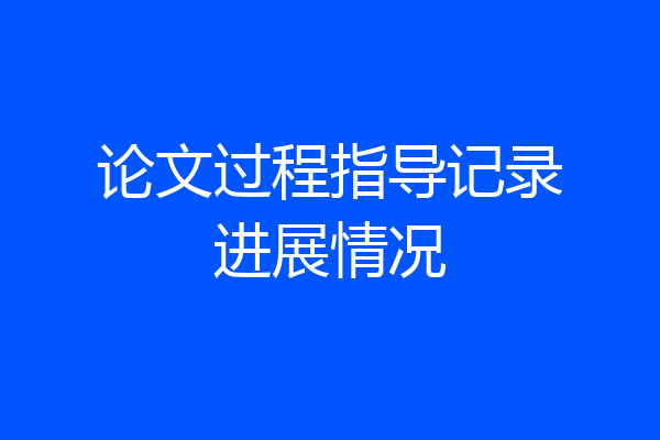 论文过程指导记录进展情况