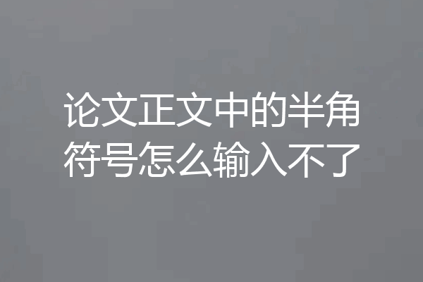 论文正文中的半角符号怎么输入不了