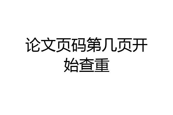 论文页码第几页开始查重