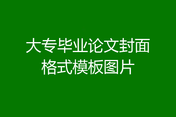 大专毕业论文封面格式模板图片