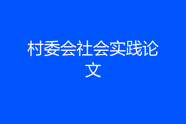 村委会社会实践论文