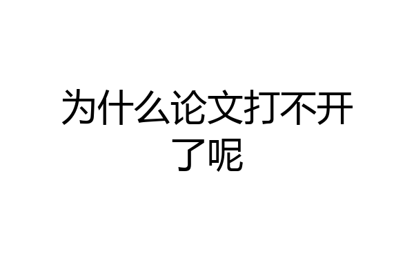 为什么论文打不开了呢