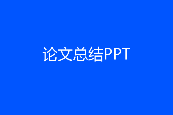 论文总结PPT