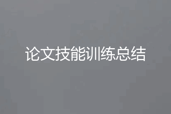 论文技能训练总结