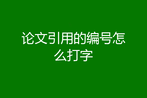 论文引用的编号怎么打字