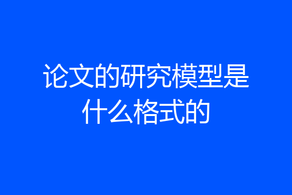论文的研究模型是什么格式的