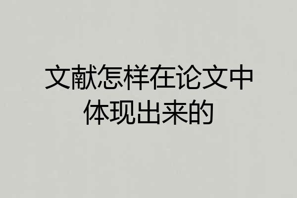 文献怎样在论文中体现出来的