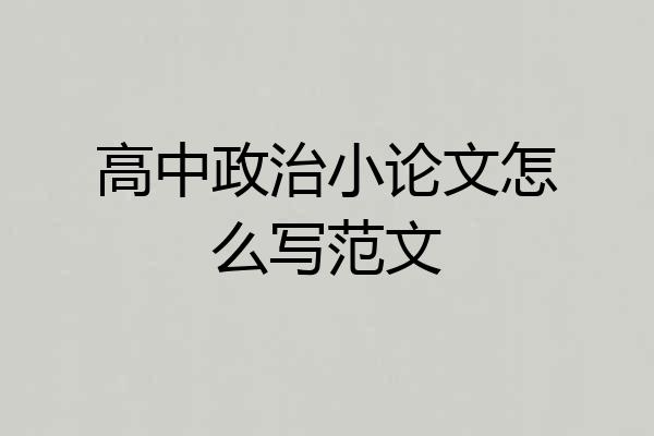 高中政治小论文怎么写范文