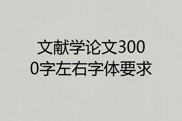 文献学论文3000字左右字体要求