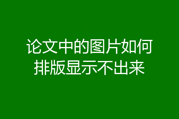 论文中的图片如何排版显示不出来