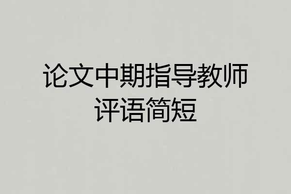论文中期指导教师评语简短