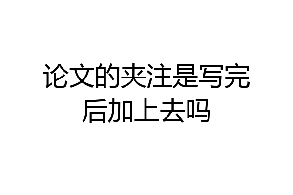 论文的夹注是写完后加上去吗