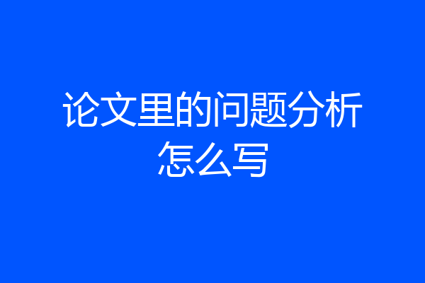 论文里的问题分析怎么写