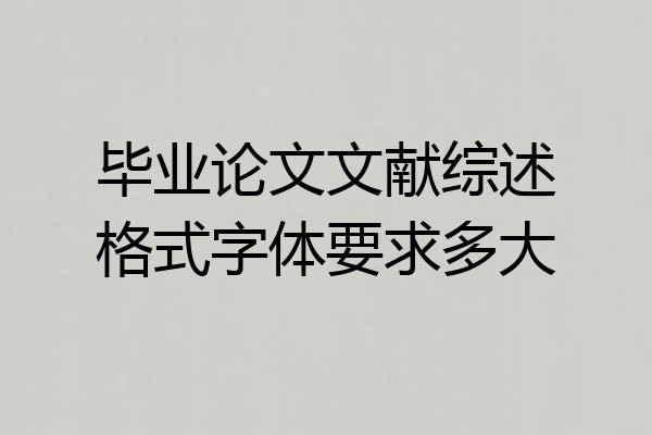 毕业论文文献综述格式字体要求多大