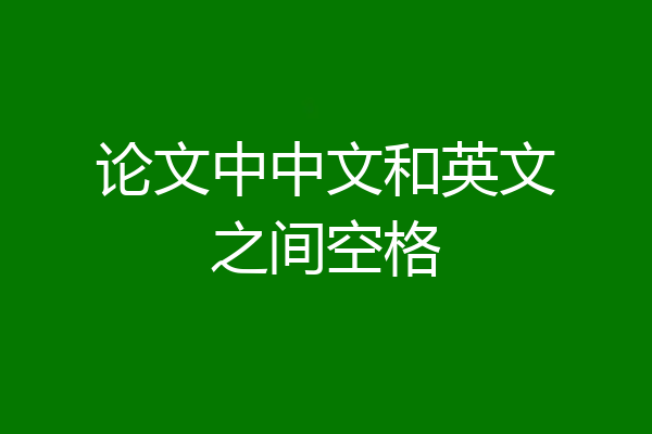 论文中中文和英文之间空格