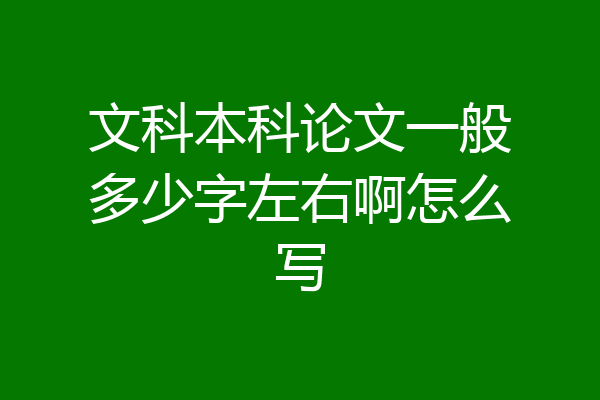 文科本科论文一般多少字左右啊怎么写