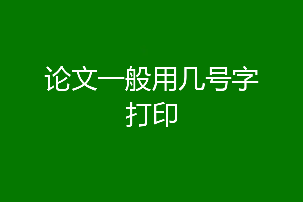 论文一般用几号字打印