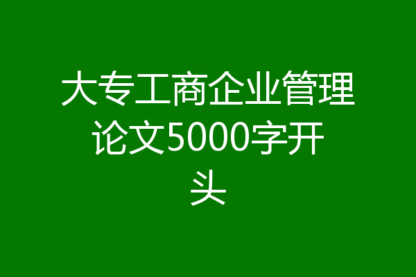 大专工商企业管理论文5000字开头