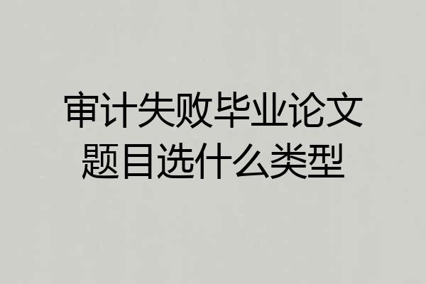 审计失败毕业论文题目选什么类型