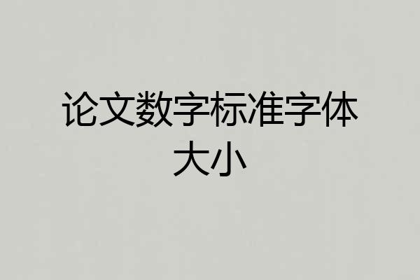 论文数字标准字体大小
