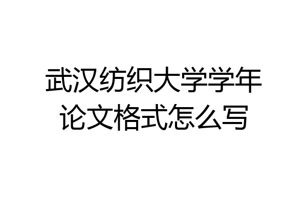 武汉纺织大学学年论文格式怎么写