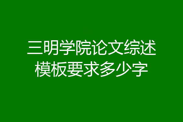 三明学院论文综述模板要求多少字