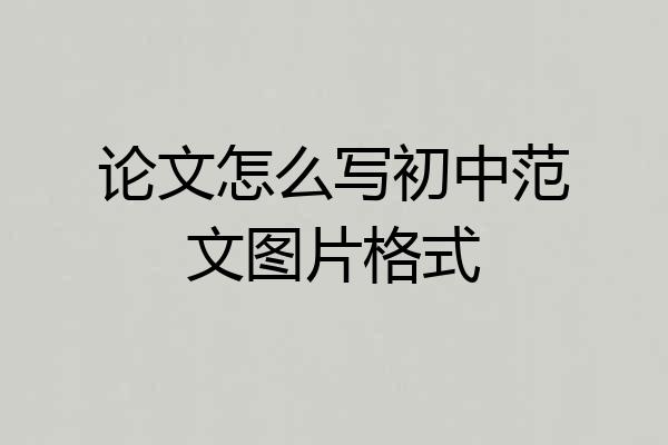 论文怎么写初中范文图片格式