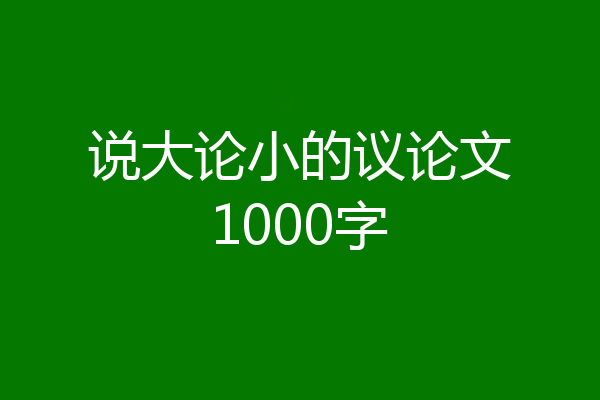 说大论小的议论文1000字