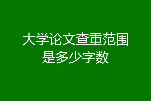 大学论文查重范围是多少字数