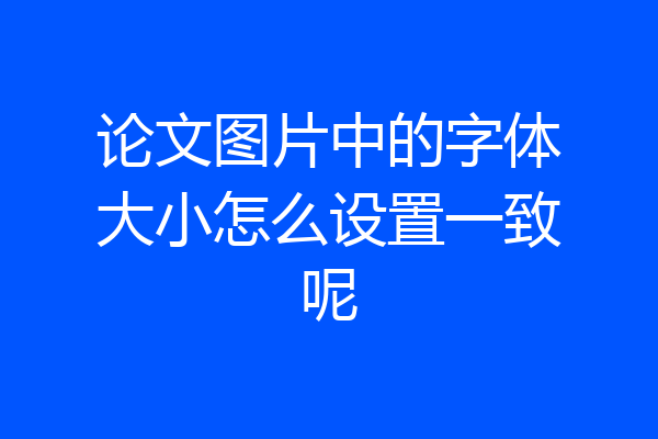 论文图片中的字体大小怎么设置一致呢