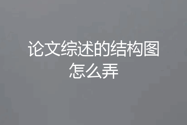 论文综述的结构图怎么弄