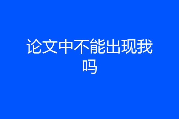 论文中不能出现我吗