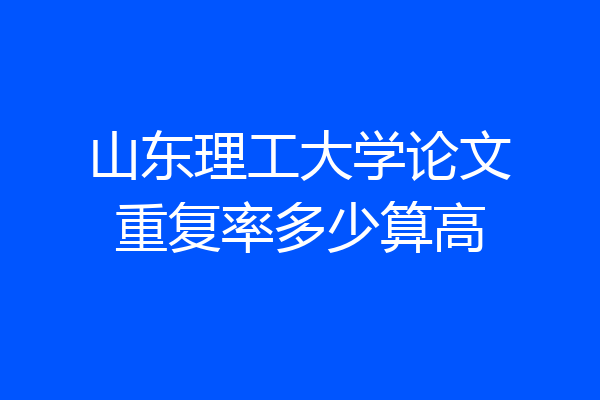 山东理工大学论文重复率多少算高
