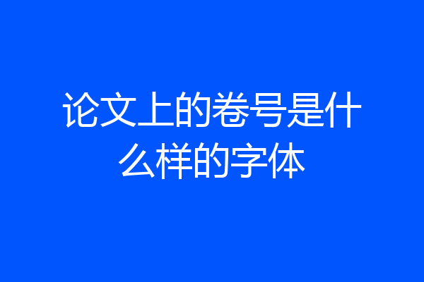论文上的卷号是什么样的字体