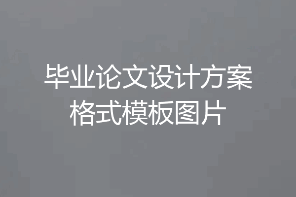 毕业论文设计方案格式模板图片