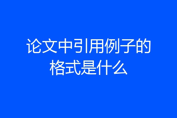 论文中引用例子的格式是什么