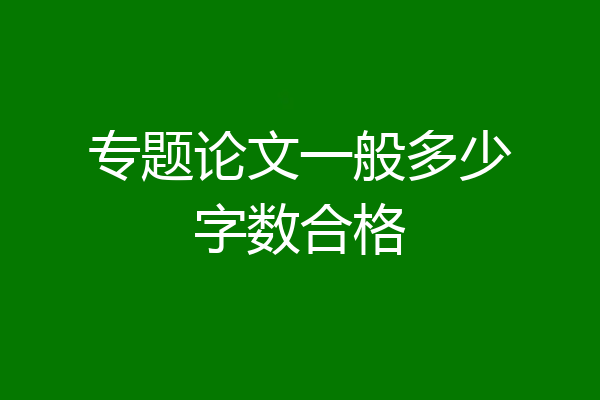 专题论文一般多少字数合格
