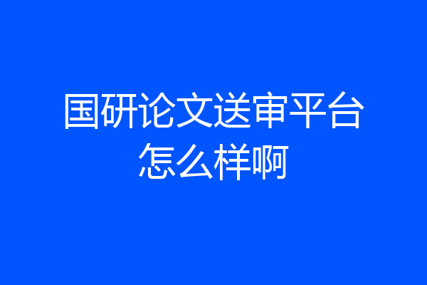 国研论文送审平台怎么样啊