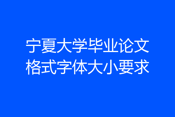 宁夏大学毕业论文格式字体大小要求