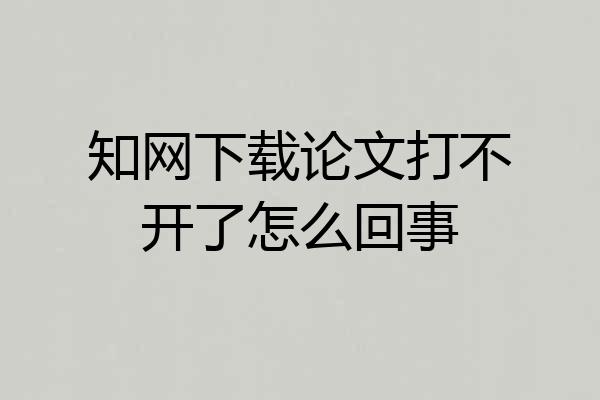 知网下载论文打不开了怎么回事