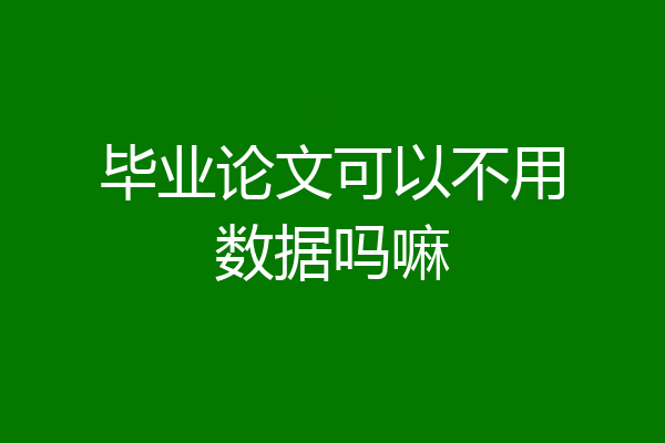 毕业论文可以不用数据吗嘛