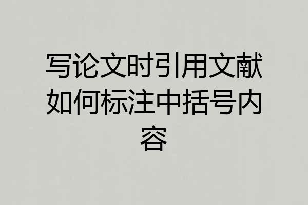 写论文时引用文献如何标注中括号内容