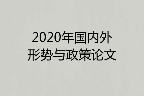 2020年国内外形势与政策论文