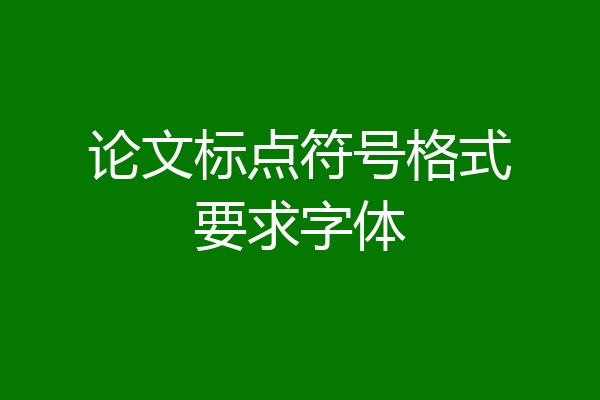 论文标点符号格式要求字体