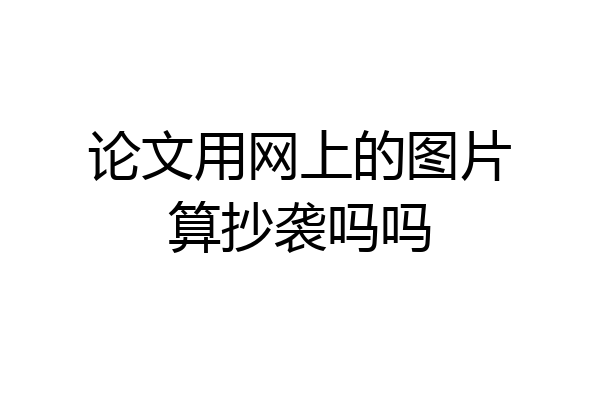 论文用网上的图片算抄袭吗吗