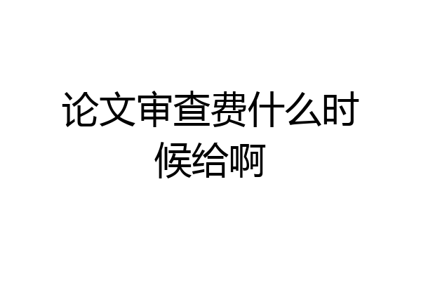 论文审查费什么时候给啊