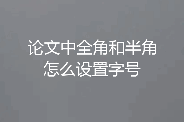 论文中全角和半角怎么设置字号